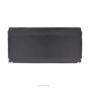 🔴 Cartier Long Wallet - Black Calfskin Leather
